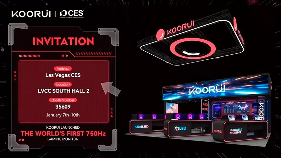 El primer monitor gamer del mundo con frecuencia de actualización de 750 Hz será presentado por KOORUI en el CES 2025