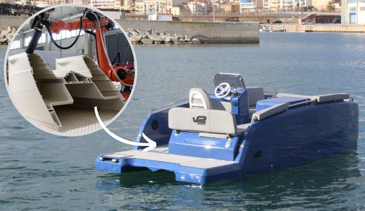 Empresa española crea el primer catamarán eléctrico y reciclable de una sola pieza con tecnología de impresión robótica 3D de Europa