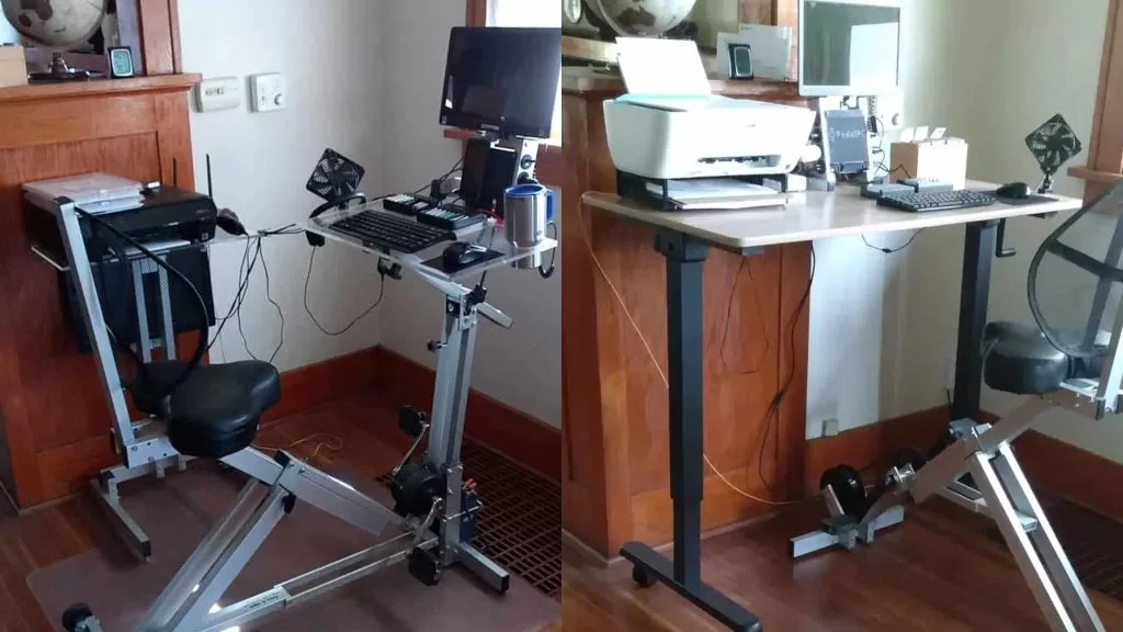 Empresario de Iowa inventa PedalPC, una estación de trabajo a pedales domestica, que puedes hacer tú mismo, y te permite generar energía y hacer ejercicio mientras trabajas