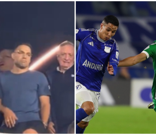 Así vivió Falcao el triunfo de Millonarios contra Atlético Nacional en el Campín, en Bogotá: atento, tenso y bien acompañado