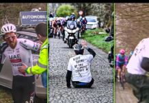 Video | Juan Sebastián Molano sufrió brutal caída en la Vuelta a Brujas: un activista climático se le atravesó en la vía