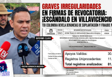 ¡Escándalo en la revocatoria! Ciudadanos y abogado denuncian penalmente suplantación masiva de firmas en Villavicencio
