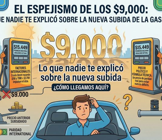 El espejismo de los $9.000: Lo que nadie te explicó sobre la nueva subida de la gasolina