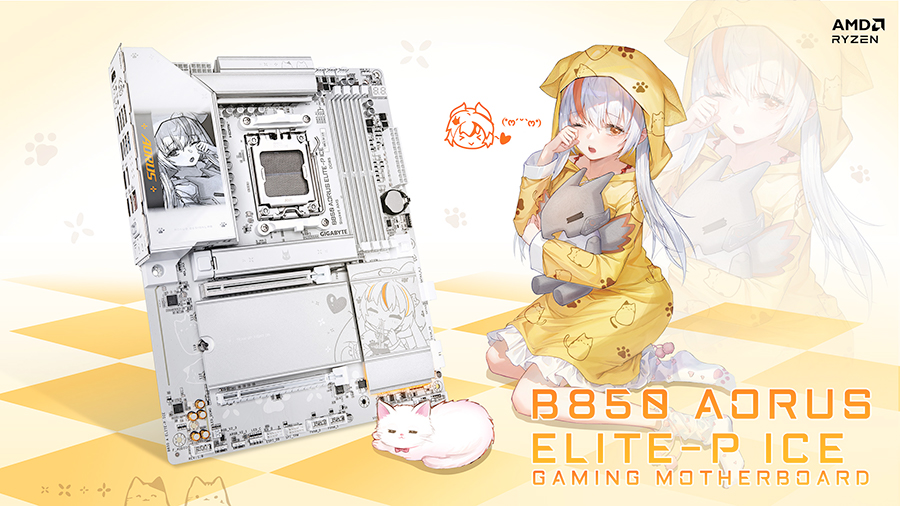 Gigabyte-lanza-la-placa-madre-B850-AORUS-Elite-P-ICE-con-diseno-anime-1