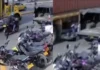 Motociclista cae al intentar franquear entre un tractocamión y un carro en Cali: milagro y alerta vial