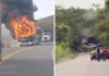 Incendio de un bus de Concorde deja heos y alerta en Santander; el Ejído Popular Revolucionario reclata el ataque y el gobierno dice conocer a los responsables